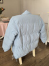 真维斯（JEANSWEST）棉服女冬季2025年新款加厚百搭棉袄宽松小个子短款面包服棉衣外套 浅蓝 纯色 4XL 实拍图