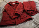 多俏美睡衣女纯棉夹棉袄秋冬款三层保暖加厚格子全棉服家居服套装冬天 TG66042|套装 3XL 实拍图