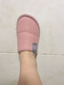 华美健步日系风柔软极简情侣棉拖鞋秋冬季家居室内保暖软底棉鞋女HM001粉色38-39码 实拍图