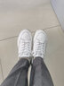 达芙妮（DAPHNE） 厚底小白鞋女春秋季新款透气板鞋子女百搭皮面学生运动休闲鞋女 白灰色-04024（皮面款） 36 实拍图