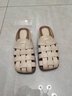 百思图夏商场新款休闲复古镂空猪笼鞋女运动罗马凉鞋VWH15BK4 米白 39 实拍图