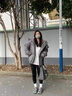 艾珠儿（Aizhuer）棉服女外套秋冬款女装冬季新款衣服宽松羽棉袄绒服女保暖加厚棉衣 灰色 M（建议100-110斤） 实拍图