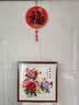 画中画花开富贵客厅装饰画纯手绘国画餐厅玄关茶室实木边框牡丹壁画挂画 花开富贵（方形）-s160 实木外框-62*62 实拍图