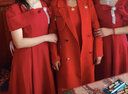 茗瑾萱酒红色小个子结婚敬酒服新娘夏季订婚裙法式高端晚礼服平时可穿女 酒红色中长款 L 实拍图