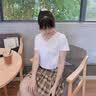 啄木鸟纯棉短袖T恤女夏季V领正肩宽松显瘦百搭纯色打底上衣 白色 S 实拍图