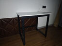 馨美凯电脑桌台式家用简易书桌办公桌简约现代工作台租房卧室学习写字桌 【单桌1.6cm厚桌面】黑架+暖白色 长80cm*宽60cm*高74cm 实拍图
