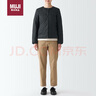 无印良品（MUJI）女式 便携式 无领羽绒夹克 保暖贴身 短款 黑色 L  实拍图