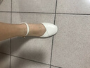 卓诗尼包头凉鞋女2025年夏新款仙女风一字扣带单鞋子复古方头粗跟高跟鞋 黄色-5.5CM 35 实拍图