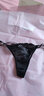 韵扉高端桑蚕丝性感丁字裤一根线半透明蕾丝低腰无痕内裤女薄春夏新款 孔雀黑 1条 均码 实拍图