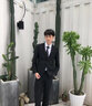 yhv西服套装男士修身青年面试西装商务正装纯色大学生伴郎结婚成人礼 1611黑二扣 3XL (185) 建议150-165 实拍图