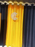 梦达莱免打孔伸缩杆窗帘成品一整套遮光客厅卧室定制隔断门帘保暖遮阳帘 深灰色+黄（当天发货） 适用宽2.1-2.6米【窗帘高2.5米】 米 实拍图