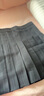 朵迪雅尚百褶裙女学院清新高腰显瘦休闲风修身短裙春秋时尚A字半身裙 黑色 85-95斤建议M 实拍图