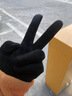 瑞狮龙 麂皮绒手套加绒保暖秋冬季男女士触屏防滑运动外卖骑行开车手套 黑色 女士码（高弹力） 实拍图