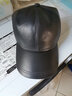 慕兰陆莲真皮帽子男冬季加绒加厚保暖老人帽子绵羊皮防寒中老年帽子休闲防风鸭舌帽纯色简约可调节 黑色 56-60CM 实拍图
