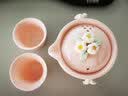 一品仟堂 旅行茶具套装便携式女士精致功夫茶具快客杯户外陶瓷茶杯粉色壶 粉色茉莉花旅行茶具（带便携包） 实拍图