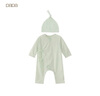 papa【孕妈有礼】婴儿衣服新生儿连体衣胎帽两件套 绿色（适用15-25℃） 52cm 0-1个月 实拍图