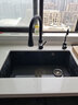 意狄讴（Yedeeo）意大利石英石水槽厨房洗手池洗菜盆花岗岩单槽台下盆洗碗槽黑7088 【7078SY】780*470裸盆配置 实拍图