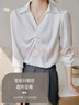 FitonTon白色衬衫女设计感春秋雪纺上衣通勤面试轻熟垂感衬衣 白色 M 实拍图