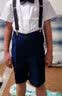 罗蒙儿童背带礼服套装男童礼服毕业演出服中大童 藏青套装 170 实拍图