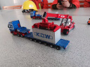 凯迪威合金重型工程运输车模型1:50集装箱平板车半挂大货车玩具礼物 蓝色车头银色车身工程车 实拍图