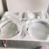 红牡丹 纯白陶瓷餐具套装骨瓷碗碟套装家用白色碗具礼盒釉下彩碗盘筷子 纯白50头 双鱼版 实拍图