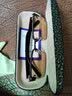 GIAUSA 水晶玻璃老花镜 时尚高清防疲劳养目男女老花眼镜便携式水晶眼镜 方形茶色 100度适合50岁以下 实拍图