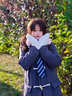 雪伦朵毛绒手套冬季女加绒加厚保暖防冻学生户外防风防寒挂脖连指棉手套 粉色云朵 实拍图
