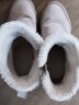 Dickies女士雪地靴女靴冬季加绒加厚短靴保暖棉鞋靴子 米色 40  实拍图
