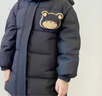 康博男童红色羽绒服儿童中长款2024冬季男宝宝中小童过年服童装外套 黑色 110 实拍图