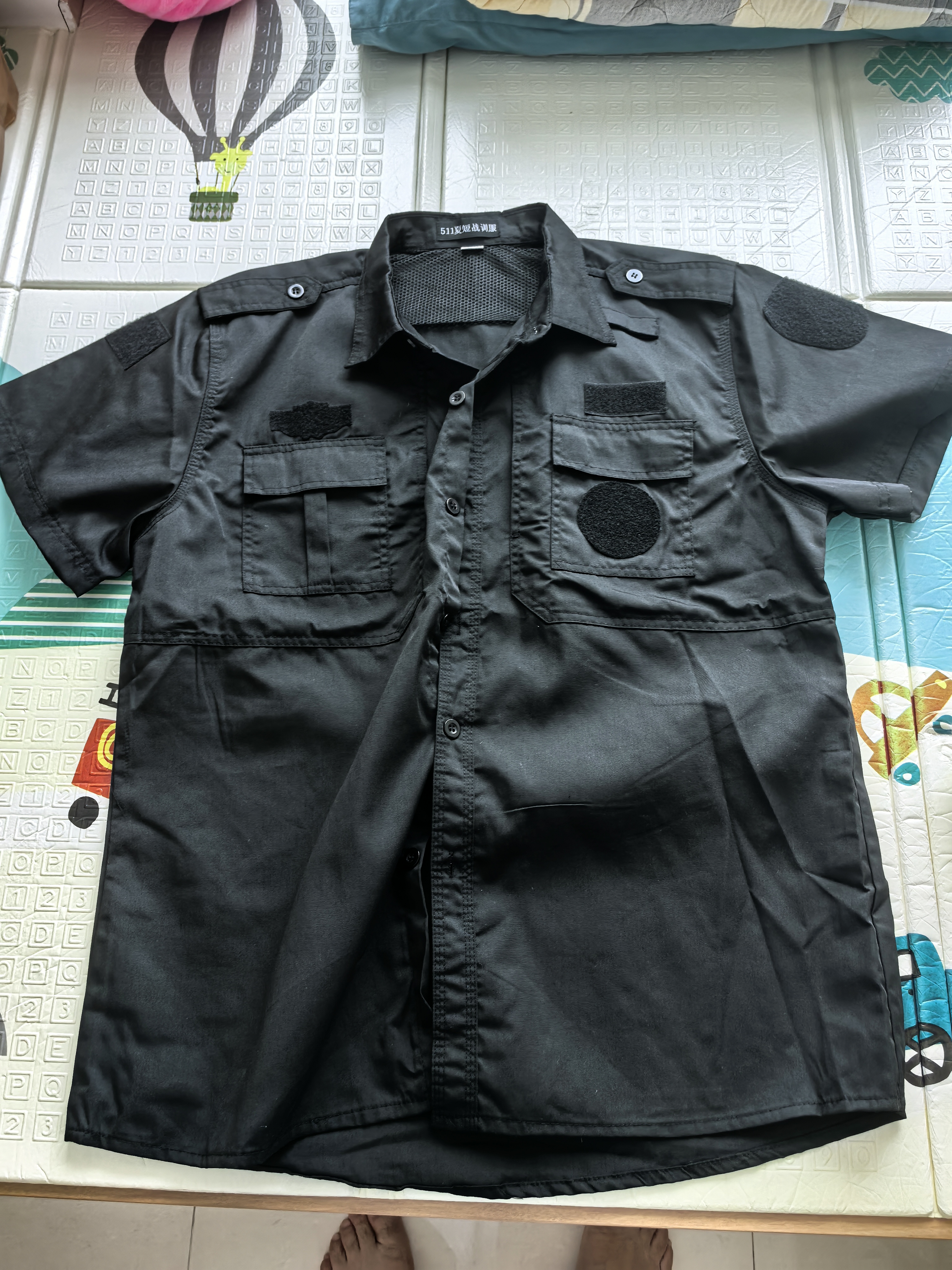 乾朗 夏季薄款短袖套装511款保安服全套男女透气小区物业安保酒店门卫执勤制服巡逻夜巡户外保安作训服可定制 夏短套装+贴标195 实拍图