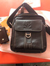 牛船长皮具真皮男士休闲单肩斜挎包牛皮手提多功能商务竖款小包单肩包男包 黑色 实拍图