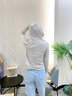 梦多福防晒衣女夏季男女冰丝电瓶车防晒骑行防紫外线修身高弹户外防晒服 浅灰-【可拆帽檐】 适用于80-140斤（冰感） 实拍图