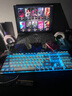 达尔优EK815机械合金版108键多键位机械键盘电竞游戏CF吃鸡LOL双色白蓝键帽全键无冲 108键青轴（白拼蓝键帽）29种灯光模式 实拍图