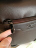 萨奇袋鼠男士单肩包头层牛皮商务休闲真皮斜挎包男韩版小包新款竖版背包 C款黑色[植鞣牛皮] 实拍图
