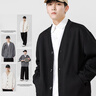 MMOPTOP日系纯色针织衫长袖男士春秋季复古宽松V领开衫MT2350黑色3XL 实拍图