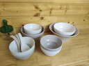 造器碗盘套装家用高级感陶瓷碗碟套装轻奢碗筷子组合整套奶油风餐具 拉丝套装4人食奶白+奶茶 16件套 实拍图