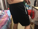 胖元帥大码速干运动短裤精品五分裤夏季快干透气男大裤衩超薄经编沙滩裤 黑色 2XL 实拍图