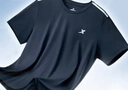 特步运动t恤衫男短袖夏季跑步训练服透气绵t半袖情侣运动上衣 正黑色 S 实拍图