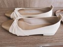 卓诗尼小香风春夏季撞色浅口方头套脚通勤鞋百搭气质女单鞋 米白色 36 实拍图