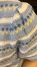 茵曼（INMAN）索罗纳凉感条纹气质针织衫2024夏季女装新款小个子轻薄短袖上衣 蓝色 L 晒单实拍图