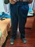 峰皓秋冬厚款中老年双褶男士商务牛仔裤高腰深裆直筒裤弹力棉加绒大码爸爸装宽松男裤子加肥加大 蓝色（秋冬常规款） 34码/2尺7腰围 实拍图