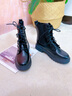 九寸阳光 马丁靴女英伦风百搭秋冬单靴ins潮2025新款靴子春季厚底增高短靴 英伦风马丁靴黑亚皮【37码】 实拍图