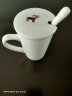 布丁瓷艺 创意十二星座马克杯牛奶杯陶瓷杯子男女士情侣水杯咖啡杯带盖勺 白羊座（白） 实拍图