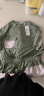 妍莉芬 法式短袖新款连衣裙女装夏天2024年夏季韩版气质a字桔梗长裙子 白+绿 XL 晒单实拍图