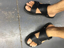 老人头 凉鞋男夏季沙滩鞋牛皮透气两用鞋清凉舒适高弹力软底防滑凉拖鞋 黑色 38 实拍图