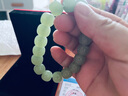 玉菲雅真和田玉手链男玉手链女复古桶珠老型珠单圈珠晴水绿玉器手串 青白色老型珠手链 实拍图