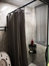 良栖（liangqi）浴帘杆浴帘套装免打孔北欧仿亚麻卫生间浴帘布防水加厚浴室帘 灰色（帘+黑杆） 适用1.1-1.4m宽(帘宽1.5*高2m) 实拍图