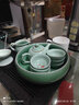 涵青堂青瓷圆口洗 龙泉陶瓷功夫茶具配件杯洗茶洗茶渣烟灰缸花盆小鱼缸 大号弟窑梅子青 实拍图