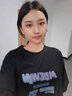 野原琳夏季宽松纯棉短袖t恤女少女原宿风ins闺密打底衫女装2025年新款 A278黑色 S 实拍图