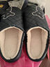 洁丽雅 防水棉拖鞋女冬季室内家居防滑情侣居保暖外穿皮拖鞋男冬天棉鞋 藏青 40-41 (适合39-40码) 实拍图